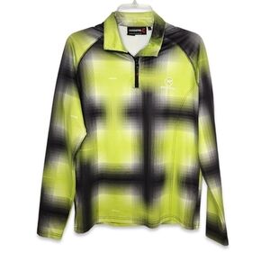 Rossignol Boys 1/4 Zip Over Clover Abstract Plaid Print Warm Pullover Shirt 16